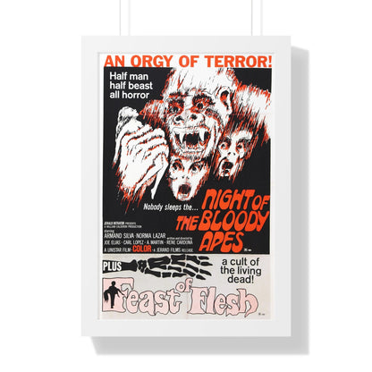 NIGHT OF THE BLOODY APES + FEAST OF FLESH 1969 - Framed Movie Poster-16″ x 24″-The Sticker Space