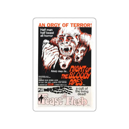 NIGHT OF THE BLOODY APES + FEAST OF FLESH 1969 Movie Poster STICKER Vinyl Die-Cut Decal - The Sticker Space