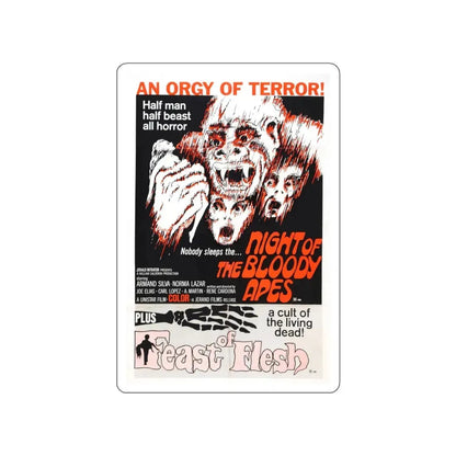NIGHT OF THE BLOODY APES + FEAST OF FLESH 1969 Movie Poster STICKER Vinyl Die-Cut Decal - The Sticker Space