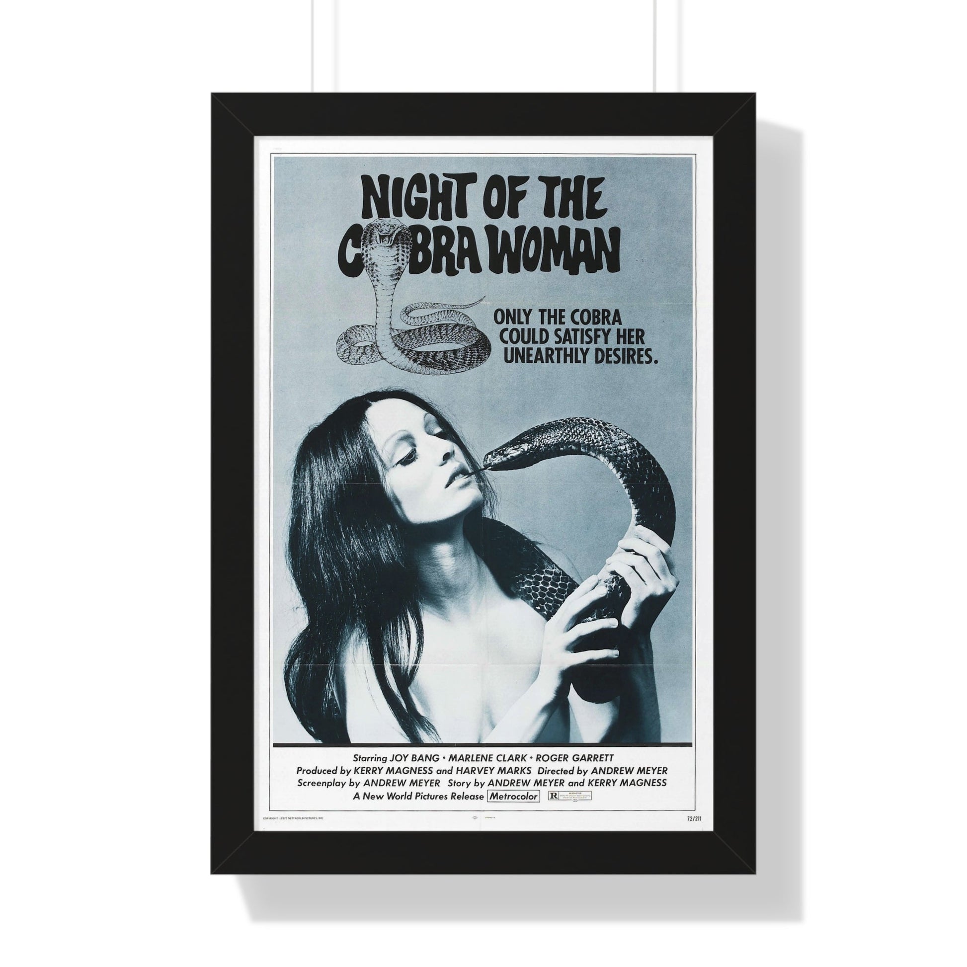 NIGHT OF THE COBRA WOMAN 1972 - Framed Movie Poster-16″ x 24″-The Sticker Space