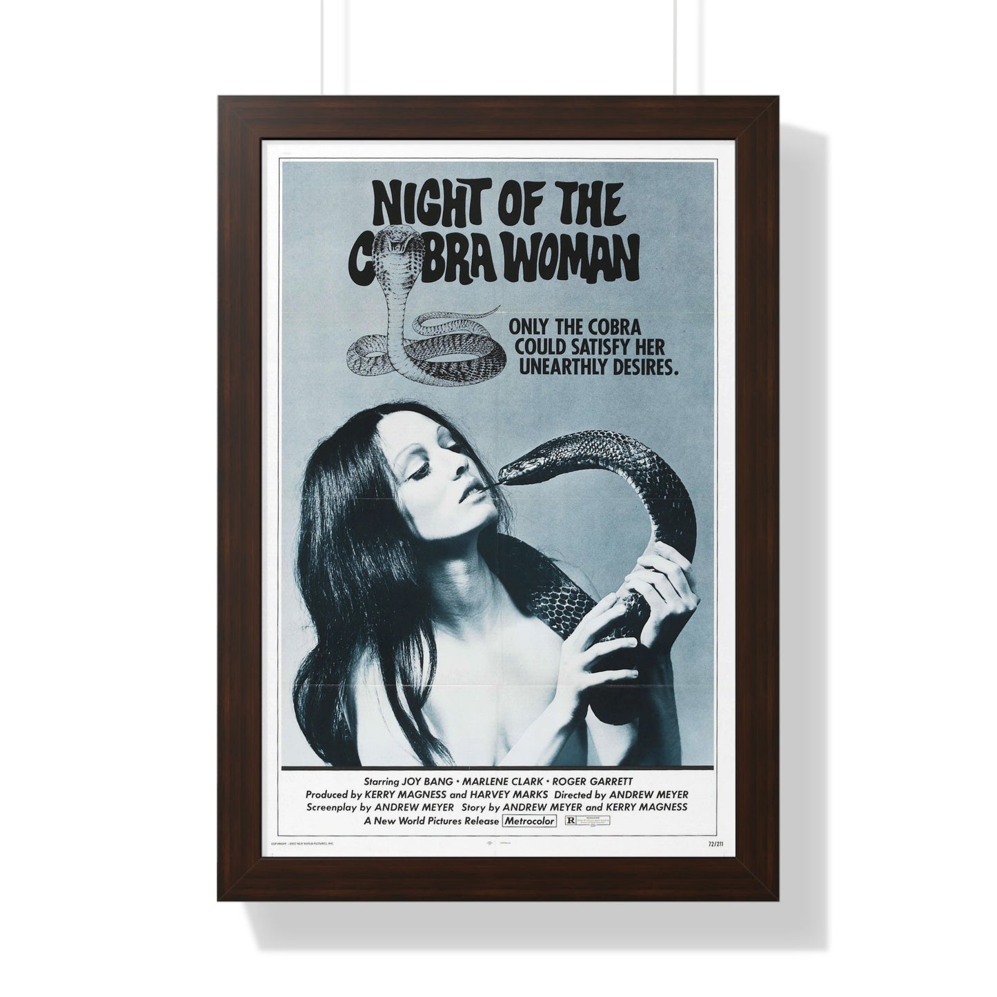 NIGHT OF THE COBRA WOMAN 1972 - Framed Movie Poster-16″ x 24″-The Sticker Space