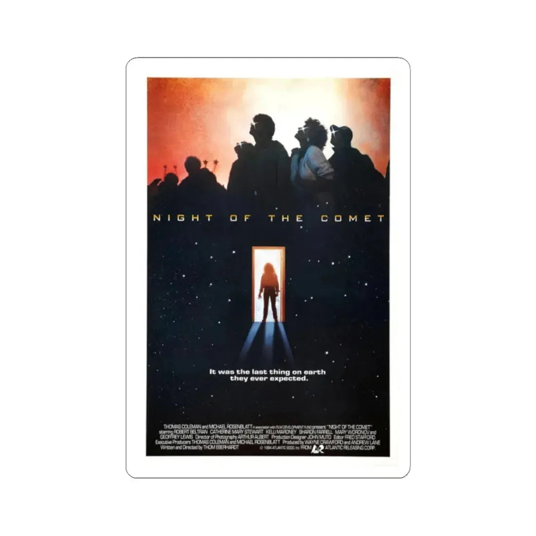 NIGHT OF THE COMET 1984 Movie Poster - STICKER Vinyl Kiss-Cut Decal 2 Inch White - The Sticker Space