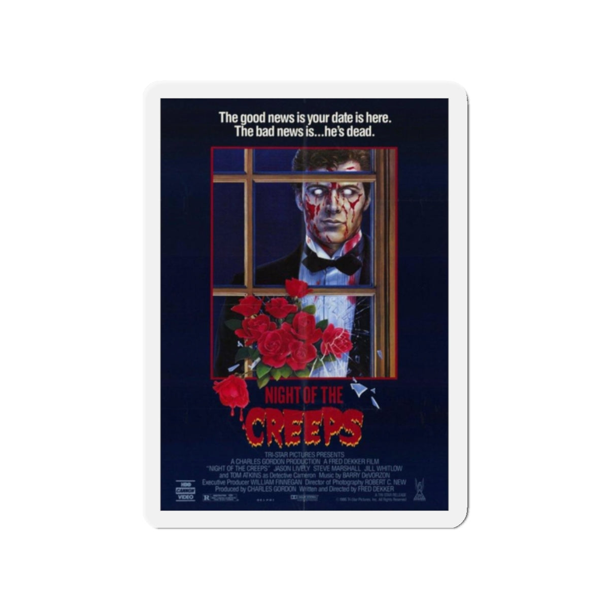 NIGHT OF THE CREEPS 1986 Movie Poster - Refrigerator Magnet-2" x 2"-The Sticker Space