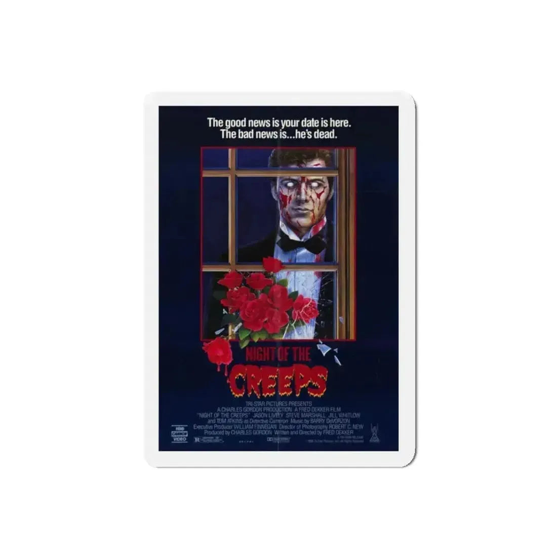 NIGHT OF THE CREEPS 1986 Movie Poster - Refrigerator Magnet 5 Inch Die-Cut - The Sticker Space