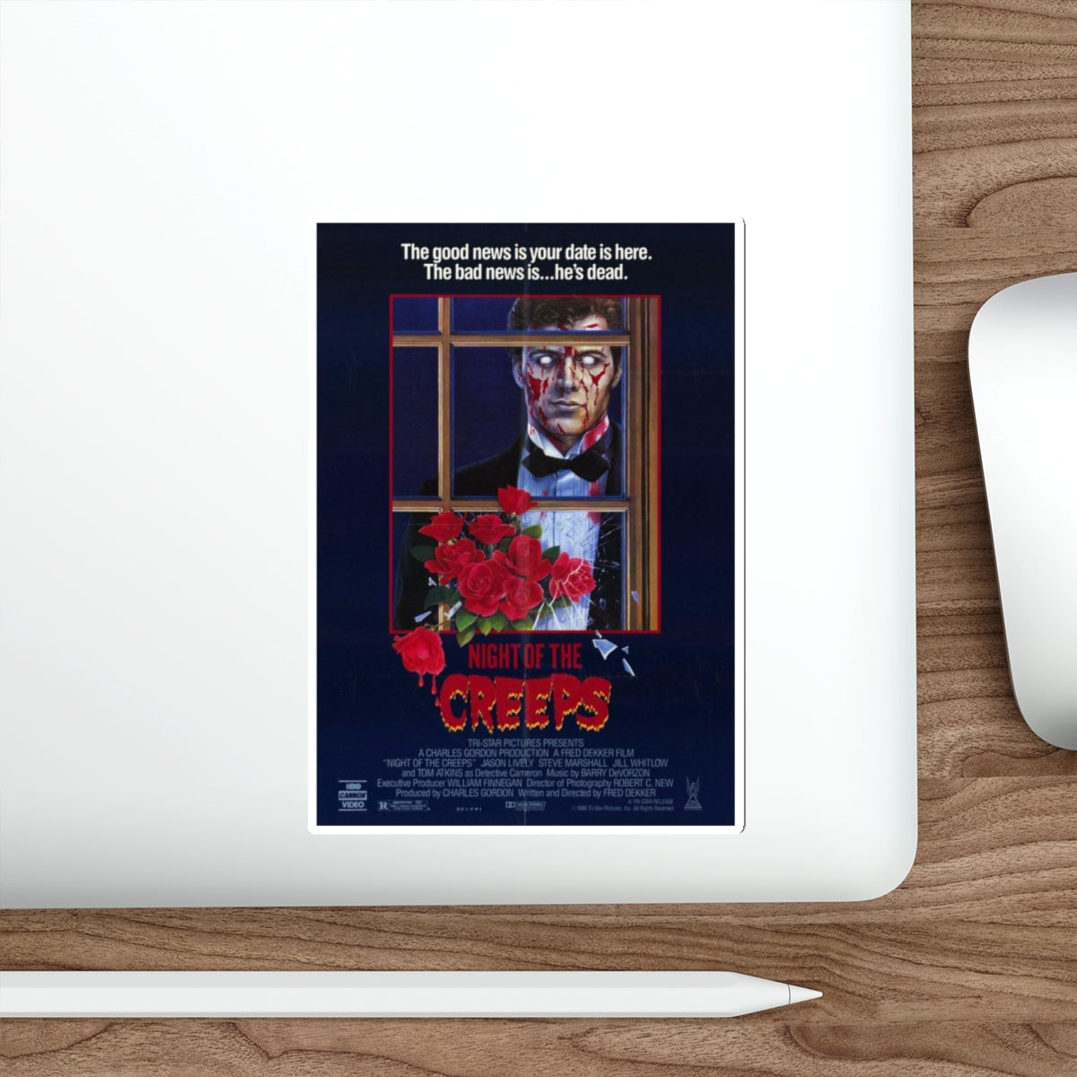 NIGHT OF THE CREEPS 1986 Movie Poster STICKER Vinyl Die-Cut Decal-The Sticker Space