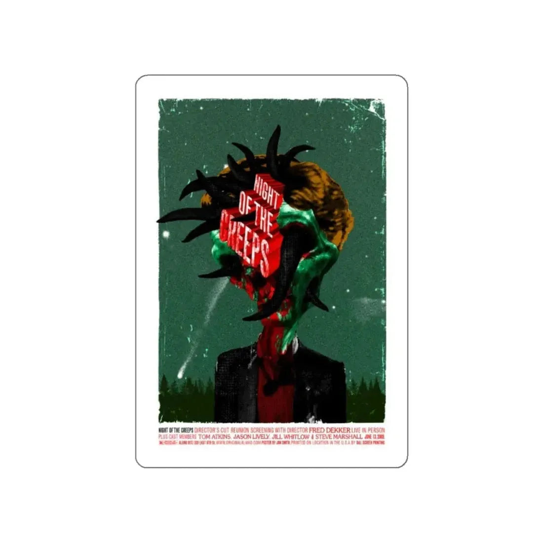 NIGHT OF THE CREEPS (3) 1986 Movie Poster STICKER Vinyl Die-Cut Decal 6 Inch - The Sticker Space