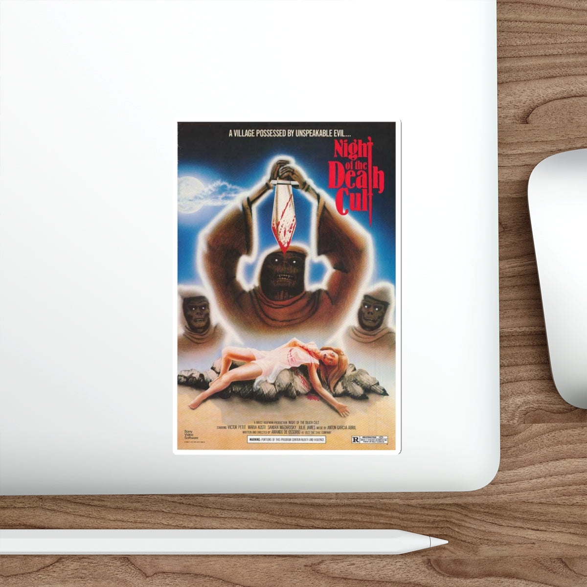 NIGHT OF THE DEATH CULT (NIGHT OF THE SEAGULLS BLIND DEAD 4) 1975 Movie Poster STICKER Vinyl Die-Cut Decal-The Sticker Space