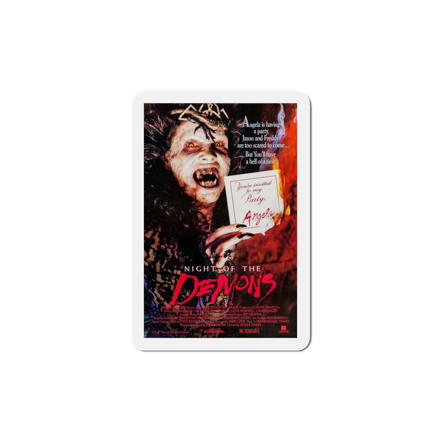 Night of the Demons 1988 Movie Poster Die-Cut Magnet-6 × 6"-The Sticker Space