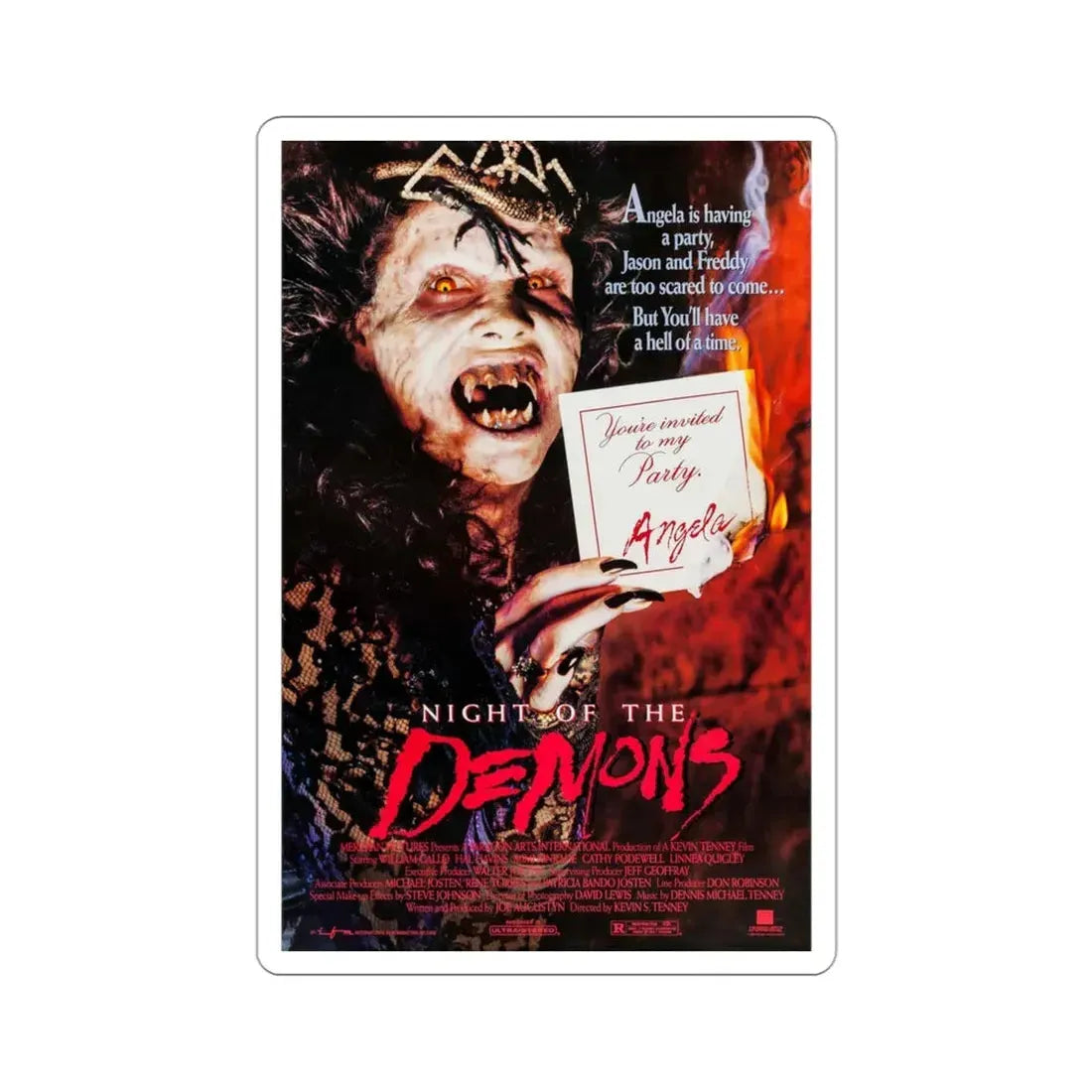Night of the Demons 1988 Movie Poster STICKER Vinyl Die-Cut Decal - The Sticker Space