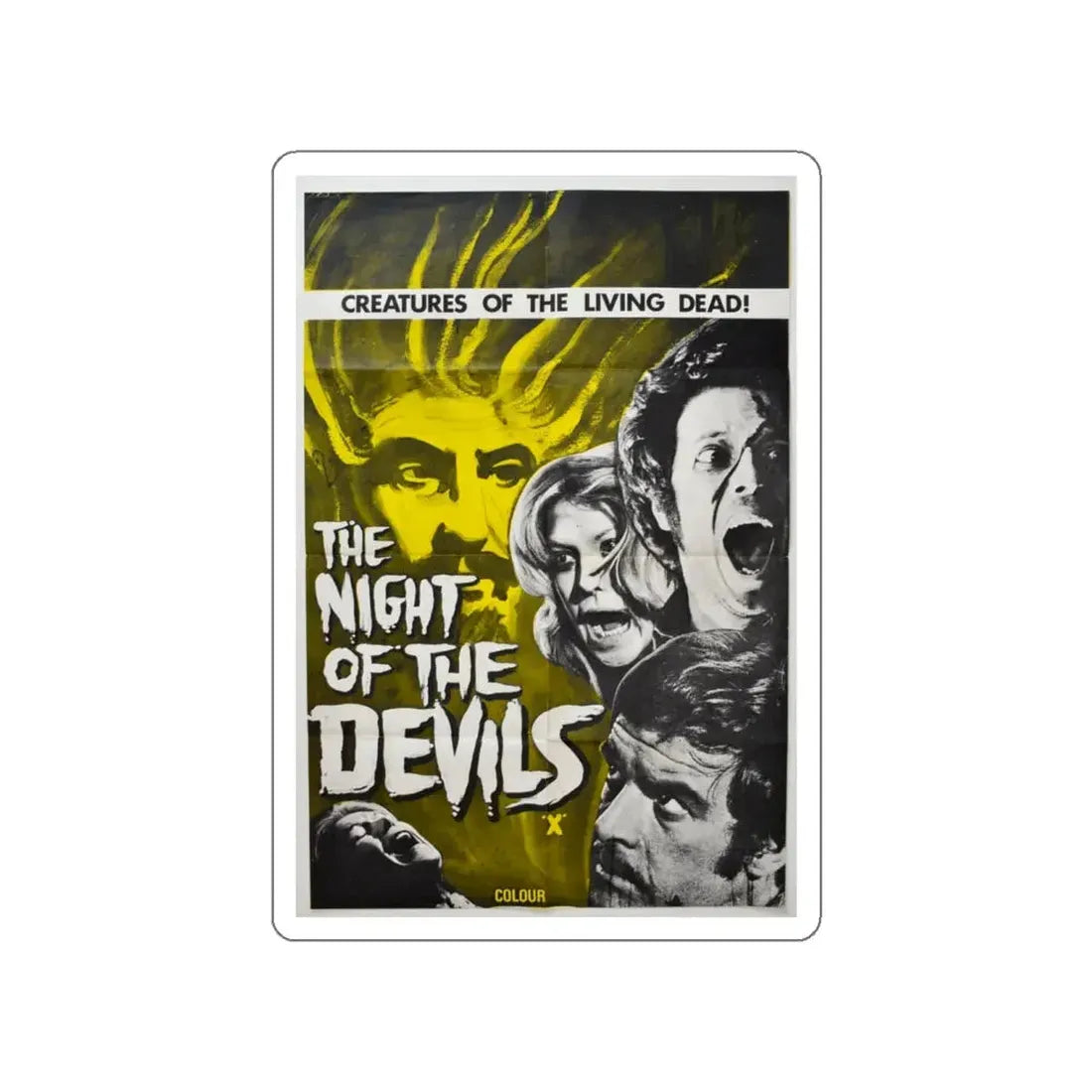 NIGHT OF THE DEVILS (2) 1972 Movie Poster STICKER Vinyl Die-Cut Decal 6 Inch - The Sticker Space