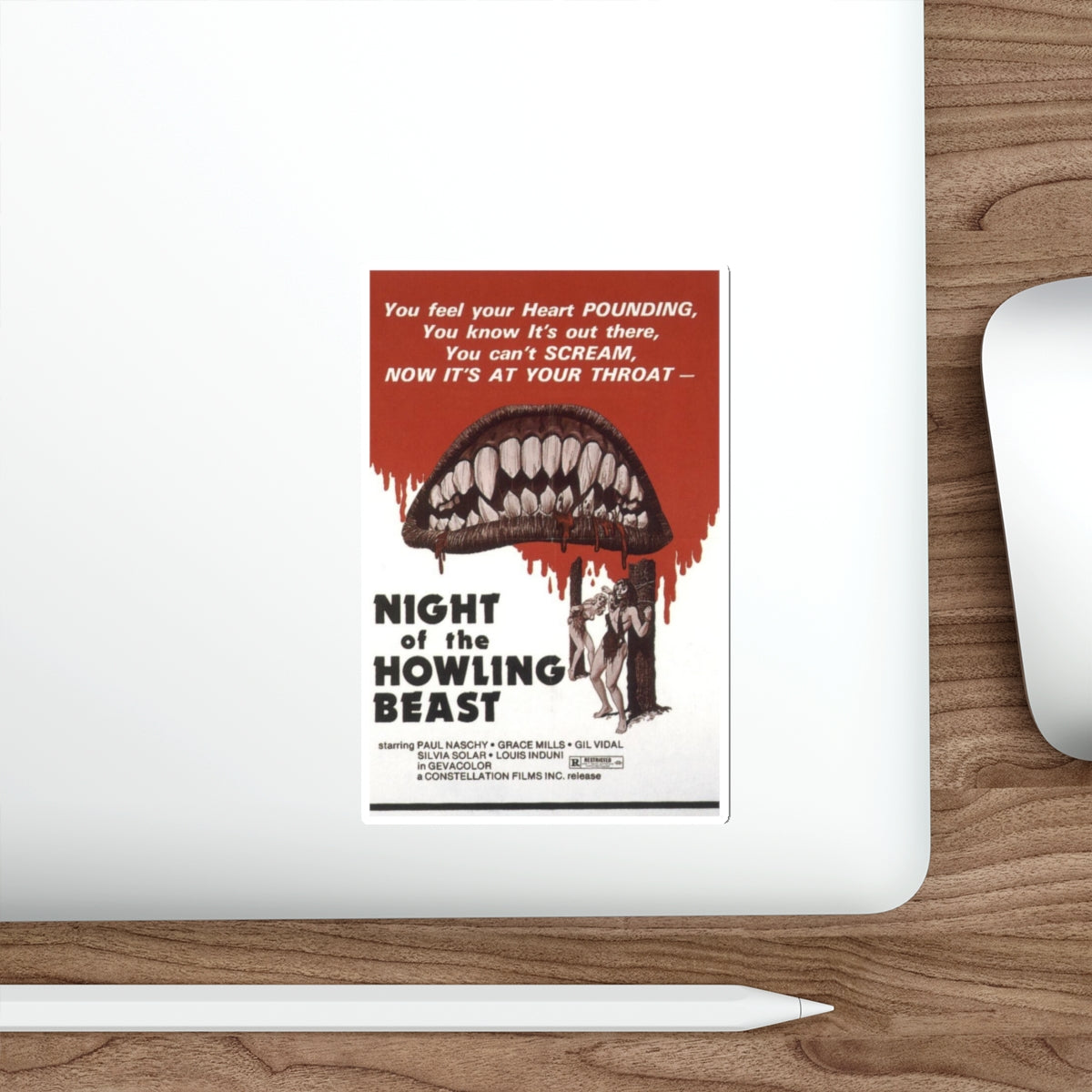 NIGHT OF THE HOWLING BEAST (WEREWOLF AND THE YETI) 1975 Movie Poster STICKER Vinyl Die-Cut Decal-The Sticker Space