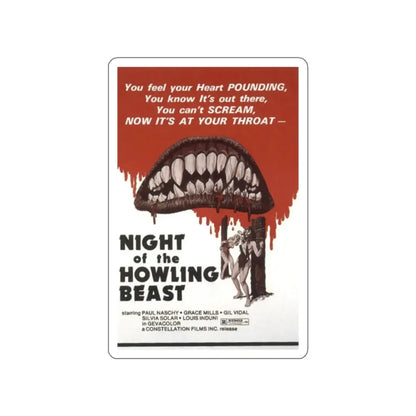NIGHT OF THE HOWLING BEAST (WEREWOLF AND THE YETI) 1975 Movie Poster STICKER Vinyl Die-Cut Decal 2 Inch - The Sticker Space