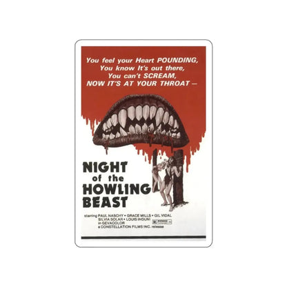 NIGHT OF THE HOWLING BEAST (WEREWOLF AND THE YETI) 1975 Movie Poster STICKER Vinyl Die-Cut Decal 5 Inch - The Sticker Space