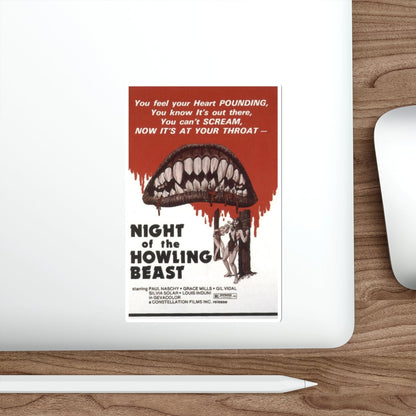 NIGHT OF THE HOWLING BEAST (WEREWOLF AND THE YETI) 1975 Movie Poster STICKER Vinyl Die-Cut Decal-The Sticker Space