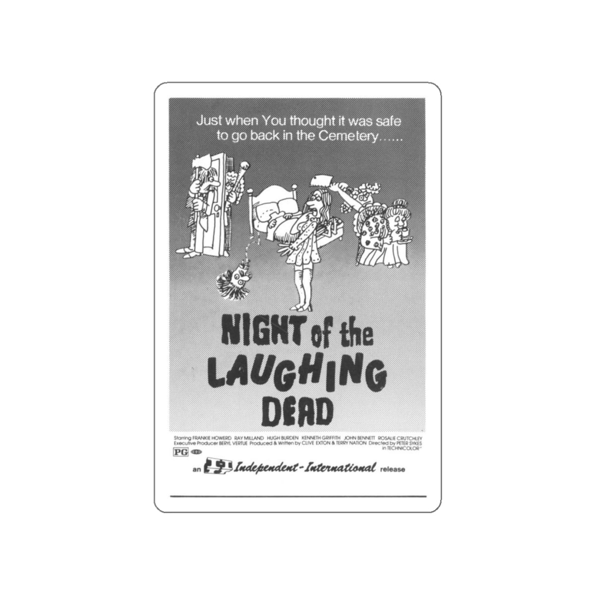 NIGHT OF THE LAUGHING DEAD 1973 Movie Poster STICKER Vinyl Die-Cut Decal-White-The Sticker Space