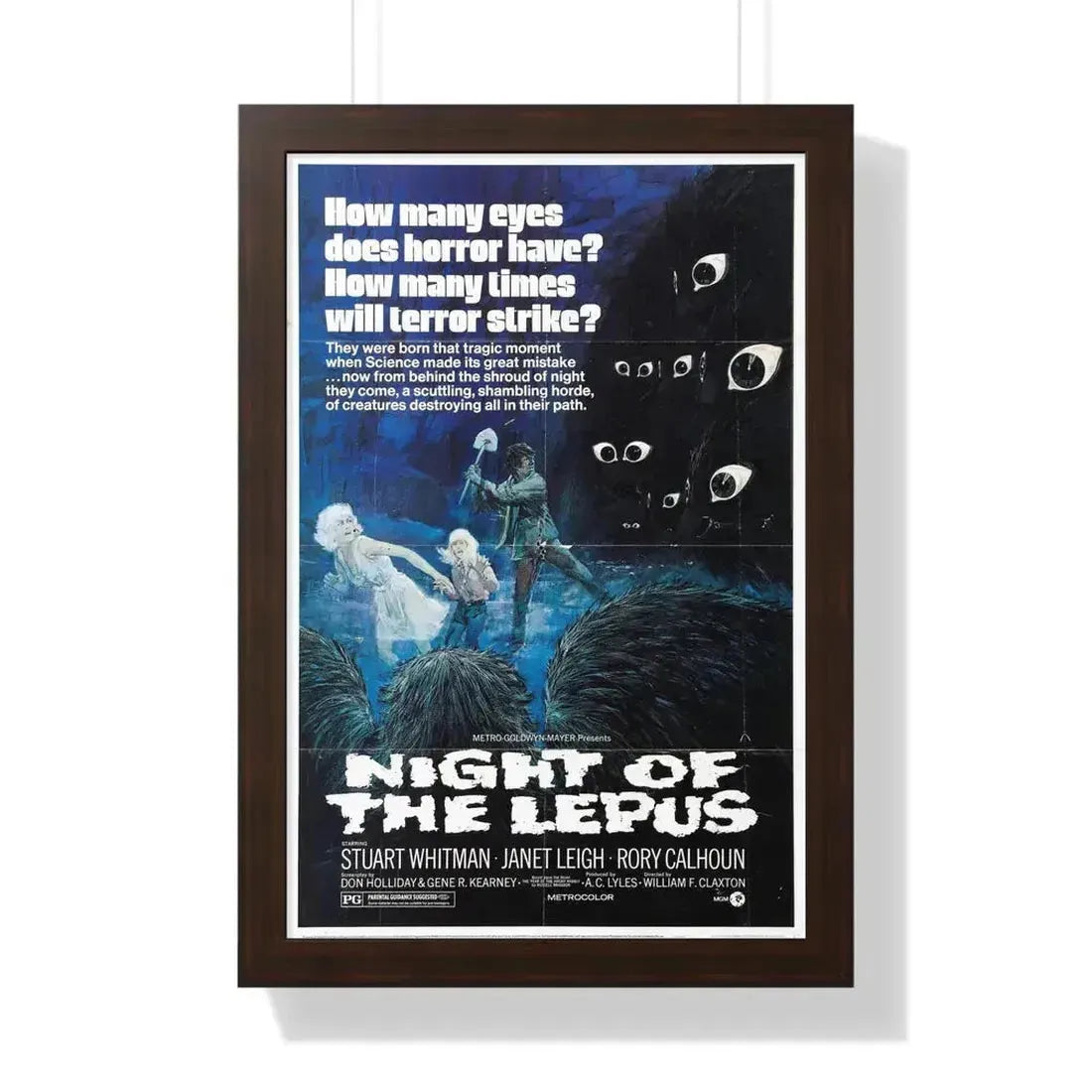 NIGHT OF THE LEPUS 1972 - Framed Movie Poster 16″ x 24″ Walnut - The Sticker Space