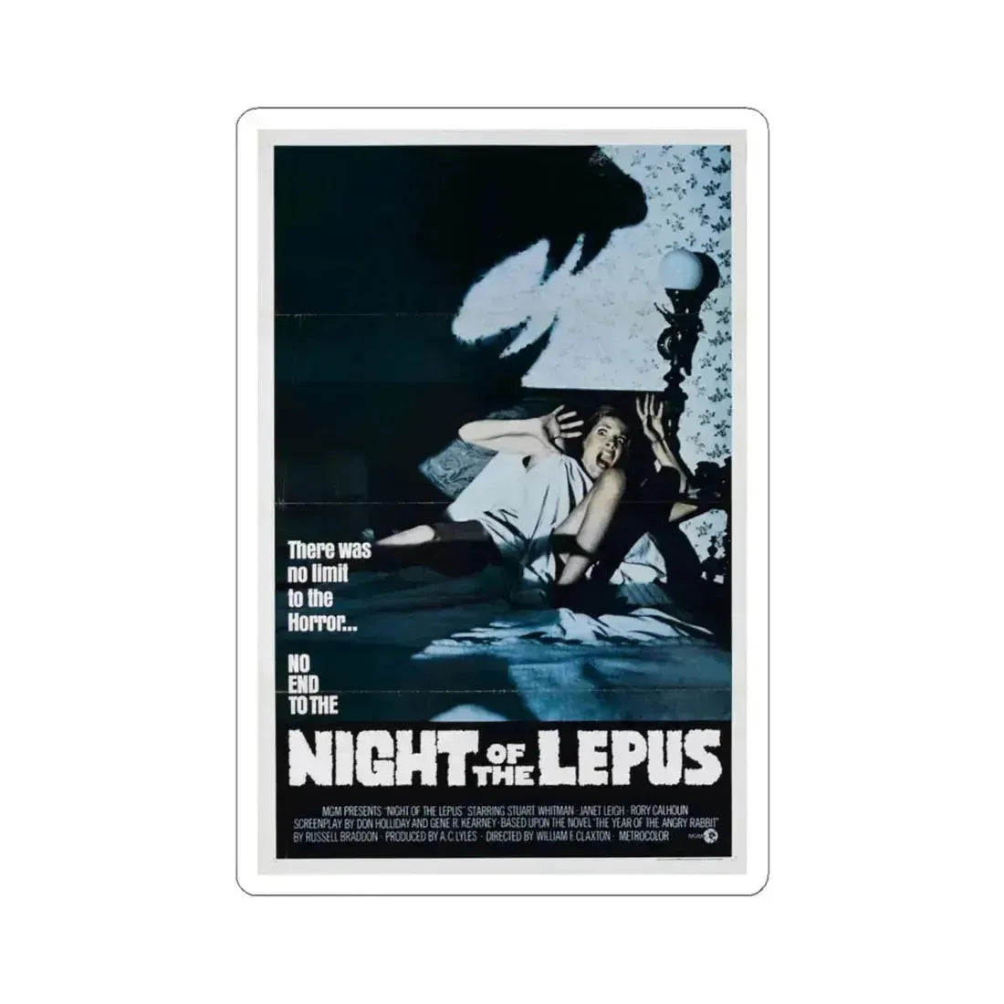 Night of the Lepus 1972 Movie Poster - STICKER Vinyl Kiss-Cut Decal 6 Inch White - The Sticker Space