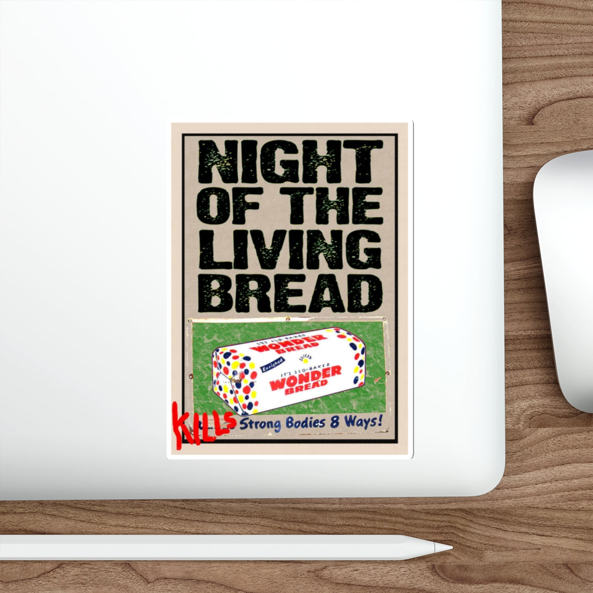 NIGHT OF THE LIVING BREAD 1990 Movie Poster STICKER Vinyl Die-Cut Decal-The Sticker Space