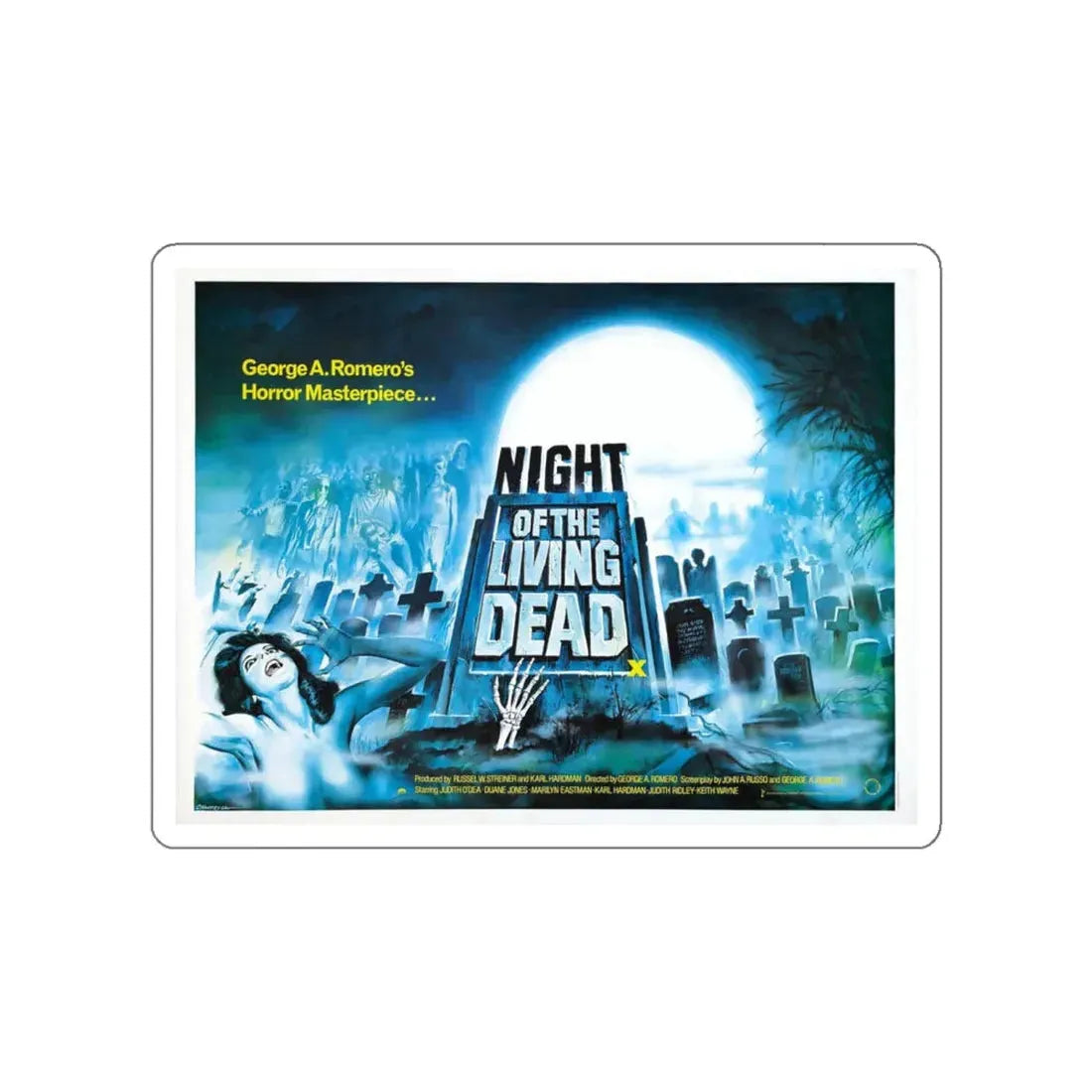 NIGHT OF THE LIVING DEAD 1968 Movie Poster STICKER Vinyl Die-Cut Decal - The Sticker Space