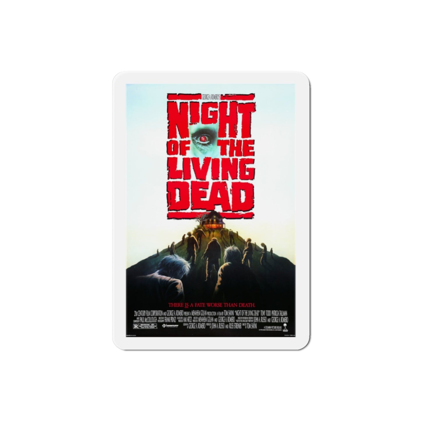 Night of the Living Dead 1990 Movie Poster Die-Cut Magnet-2" x 2"-The Sticker Space