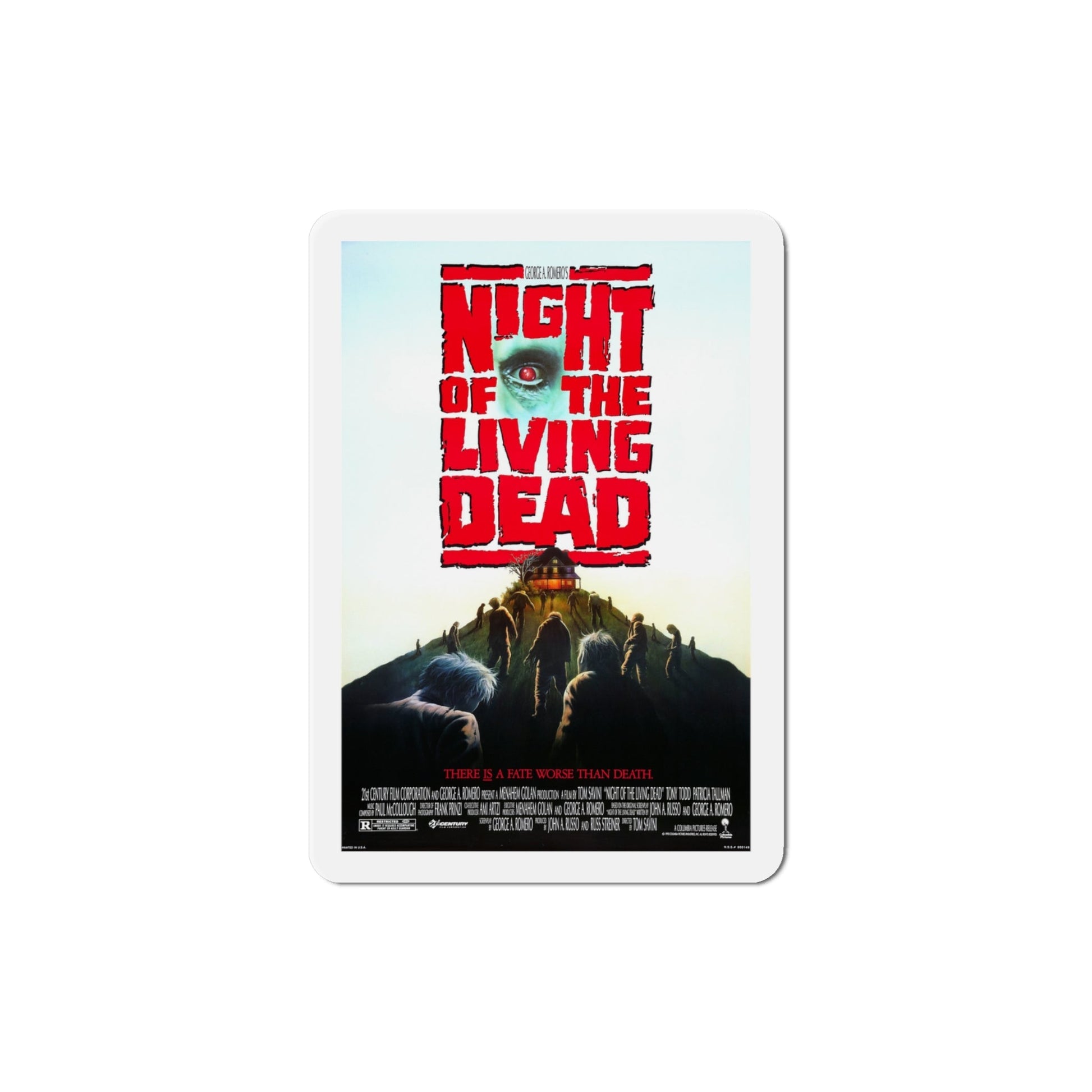 Night of the Living Dead 1990 Movie Poster Die-Cut Magnet-4" x 4"-The Sticker Space