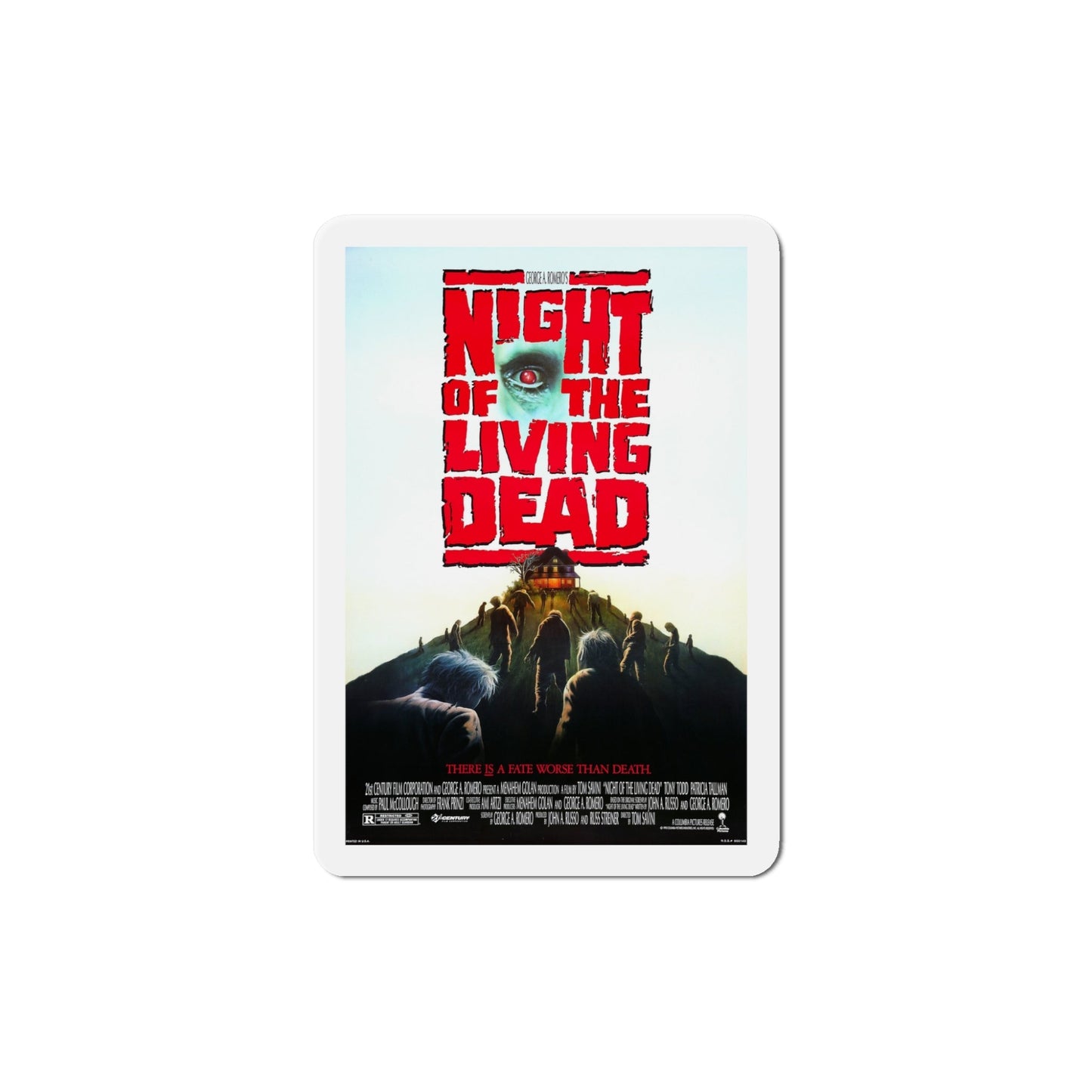 Night of the Living Dead 1990 Movie Poster Die-Cut Magnet-5" x 5"-The Sticker Space