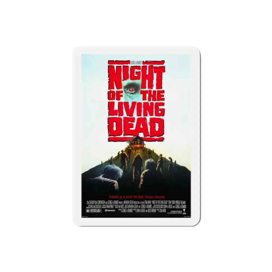 Night of the Living Dead 1990 Movie Poster Refrigerator Magnet 2 Inch - The Sticker Space