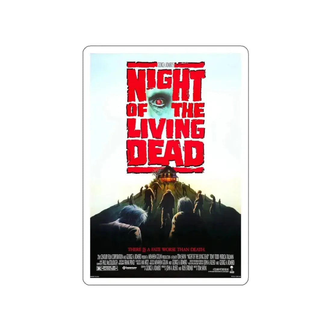 NIGHT OF THE LIVING DEAD 1990 Movie Poster STICKER Vinyl Die-Cut Decal 5 Inch - The Sticker Space