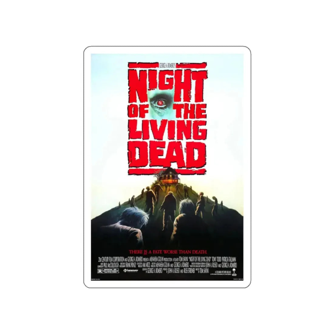 NIGHT OF THE LIVING DEAD 1990 Movie Poster STICKER Vinyl Die-Cut Decal - The Sticker Space