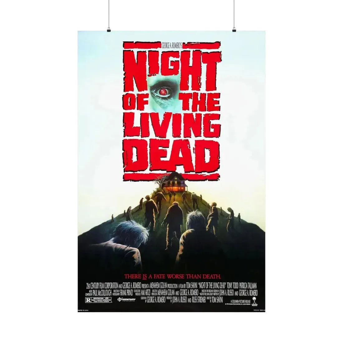 NIGHT OF THE LIVING DEAD 1990 - Paper Movie Poster - The Sticker Space