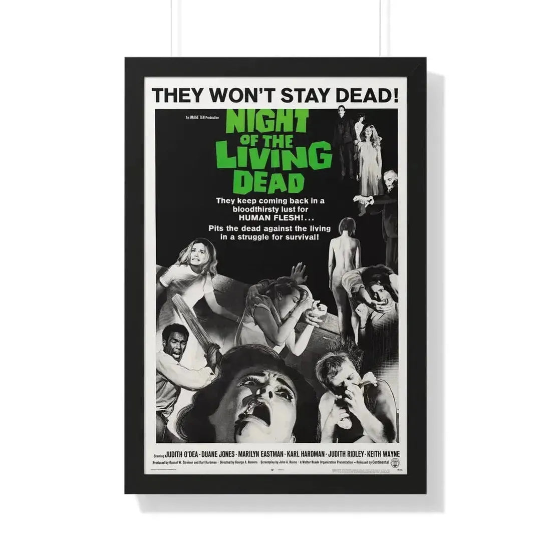 NIGHT OF THE LIVING DEAD (2) 1968 - Framed Movie Poster 20" x 30" Black - The Sticker Space