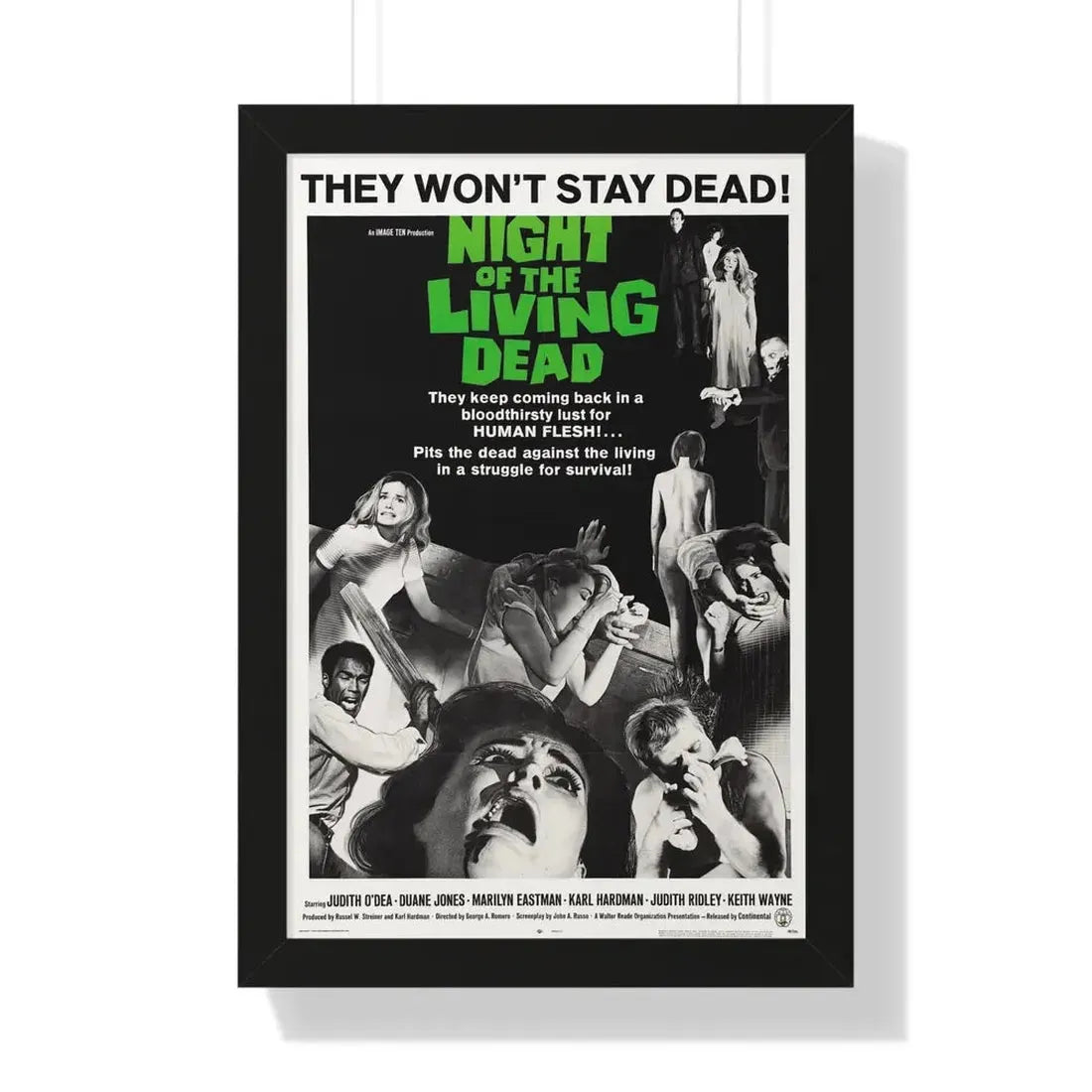 NIGHT OF THE LIVING DEAD (2) 1968 - Framed Movie Poster - The Sticker Space