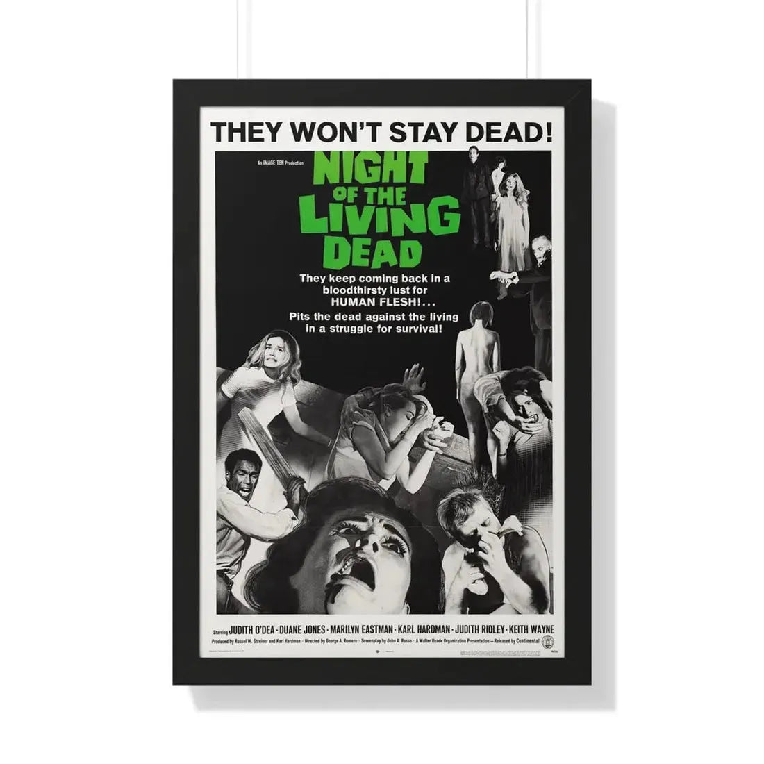 NIGHT OF THE LIVING DEAD (2) 1968 - Framed Movie Poster - The Sticker Space