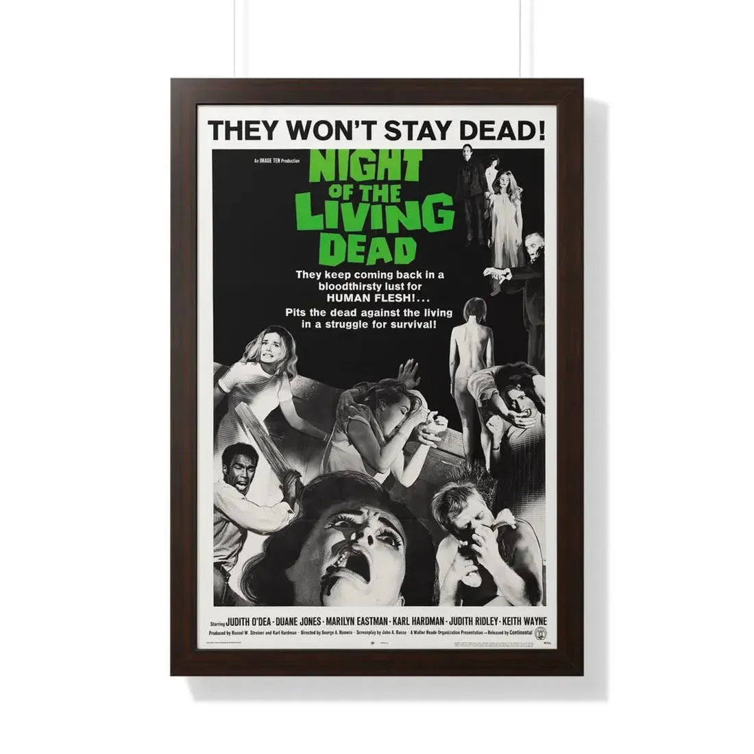 NIGHT OF THE LIVING DEAD (2) 1968 - Framed Movie Poster - The Sticker Space