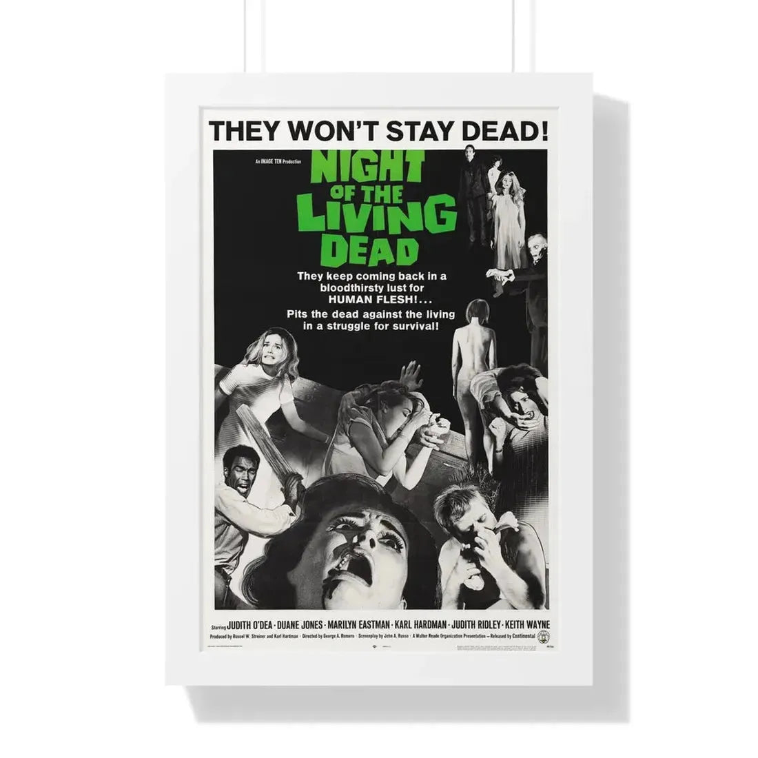 NIGHT OF THE LIVING DEAD (2) 1968 - Framed Movie Poster - The Sticker Space
