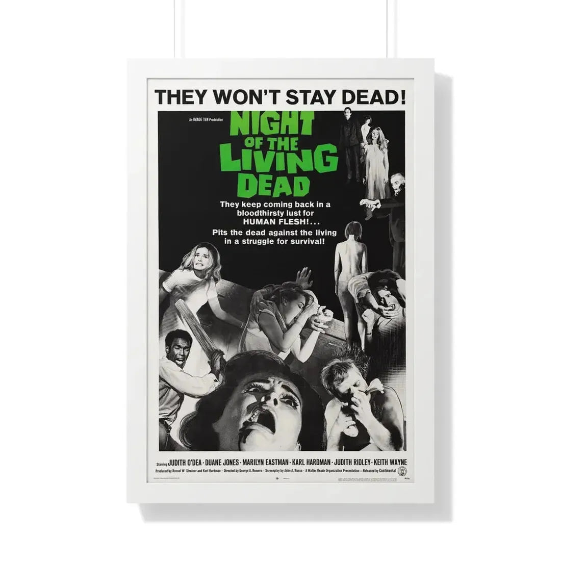 NIGHT OF THE LIVING DEAD (2) 1968 - Framed Movie Poster - The Sticker Space