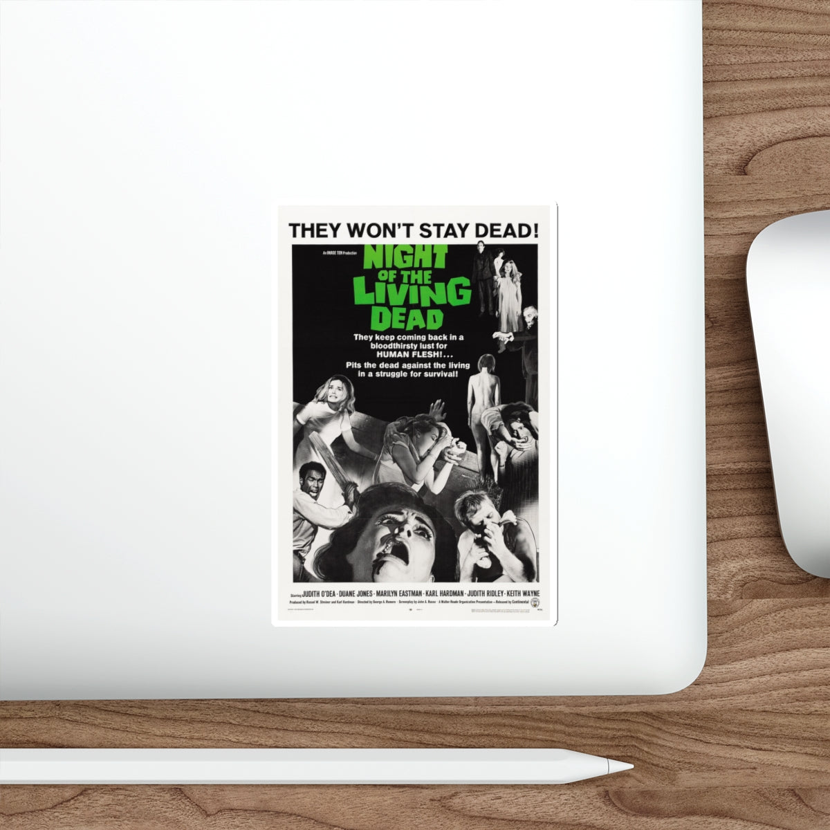 NIGHT OF THE LIVING DEAD (2) 1968 Movie Poster STICKER Vinyl Die-Cut Decal-The Sticker Space