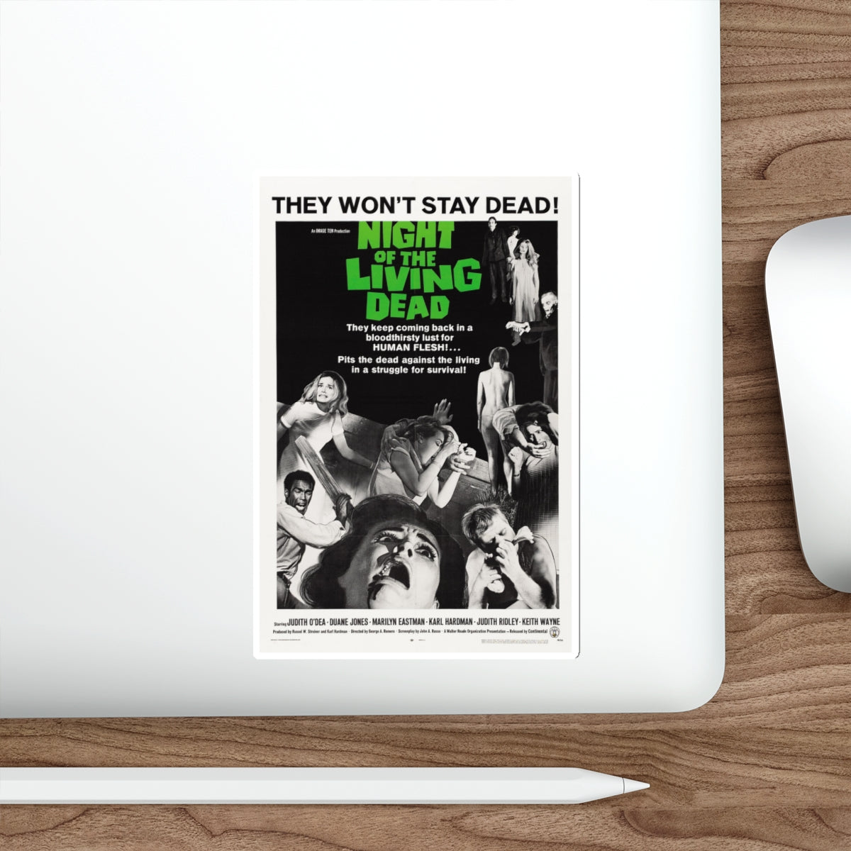 NIGHT OF THE LIVING DEAD (2) 1968 Movie Poster STICKER Vinyl Die-Cut Decal-The Sticker Space