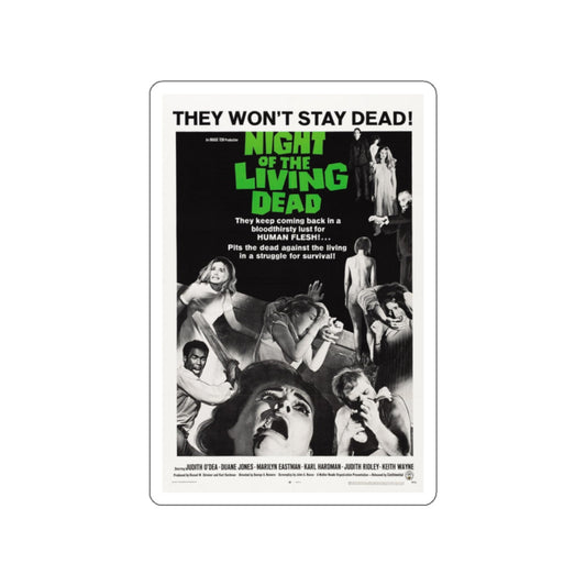 NIGHT OF THE LIVING DEAD (2) 1968 Movie Poster STICKER Vinyl Die-Cut Decal-White-The Sticker Space