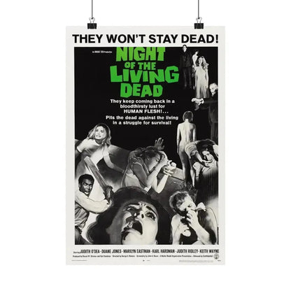 NIGHT OF THE LIVING DEAD (2) 1968 - Paper Movie Poster 12″ x 18″ Matte - The Sticker Space