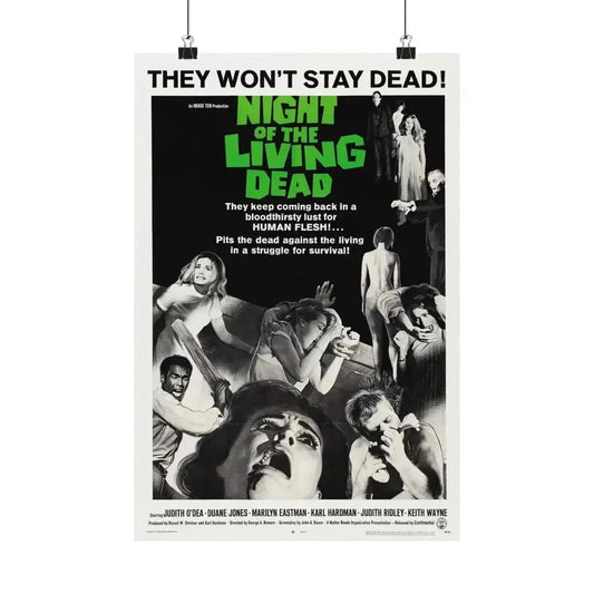 NIGHT OF THE LIVING DEAD (2) 1968 - Paper Movie Poster 12″ x 18″ Matte - The Sticker Space