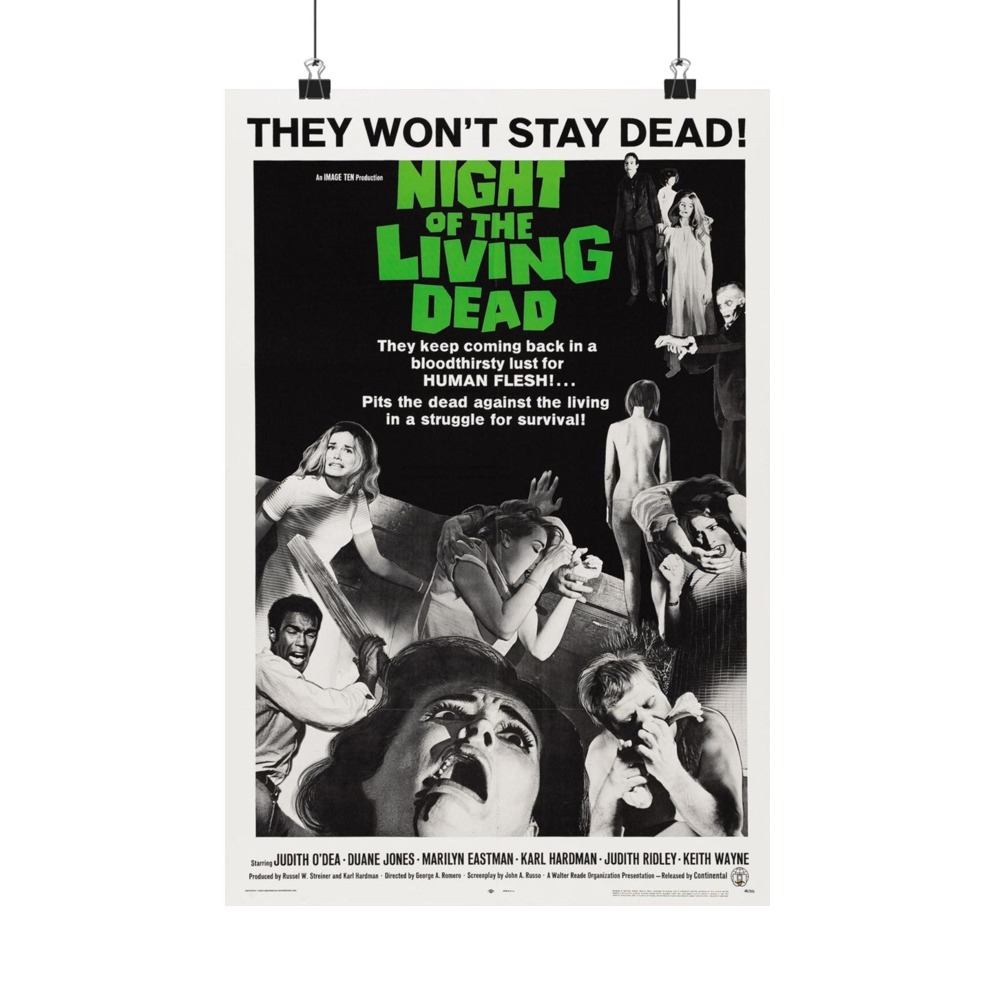 NIGHT OF THE LIVING DEAD (2) 1968 - Paper Movie Poster-12″ x 18″-The Sticker Space