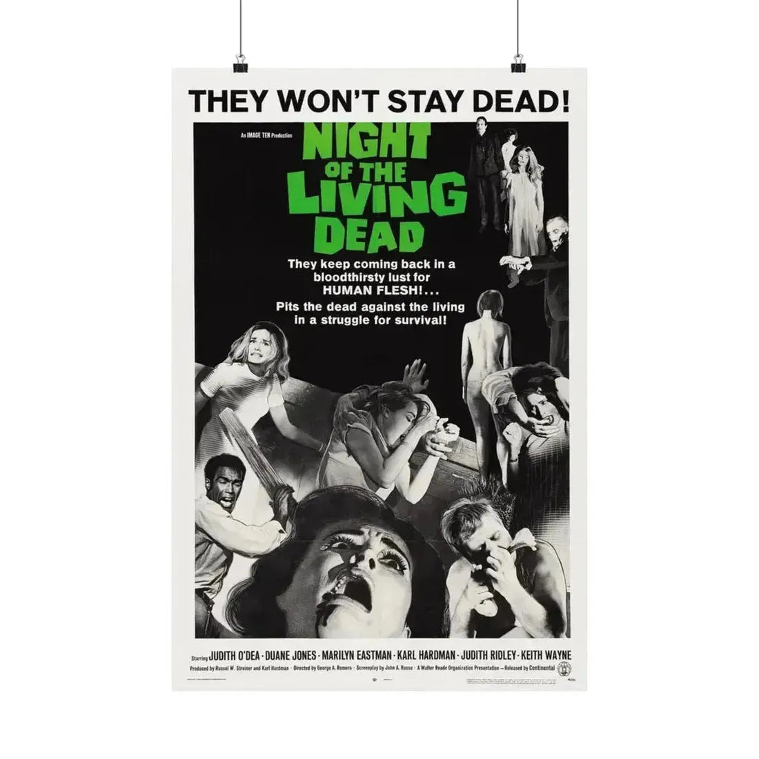 NIGHT OF THE LIVING DEAD (2) 1968 - Paper Movie Poster 20″ x 30″ Matte - The Sticker Space