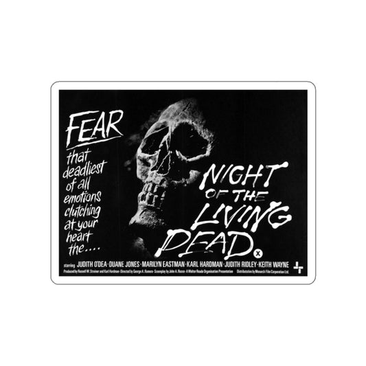 NIGHT OF THE LIVING DEAD (3) 1968 Movie Poster STICKER Vinyl Die-Cut Decal-White-The Sticker Space