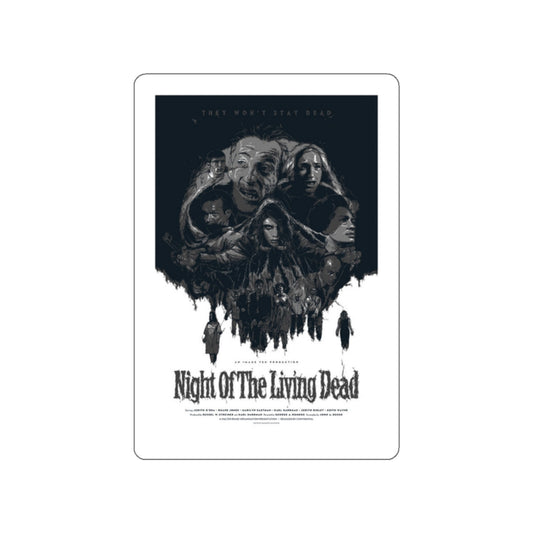 NIGHT OF THE LIVING DEAD (6) 1968 Movie Poster STICKER Vinyl Die-Cut Decal-White-The Sticker Space