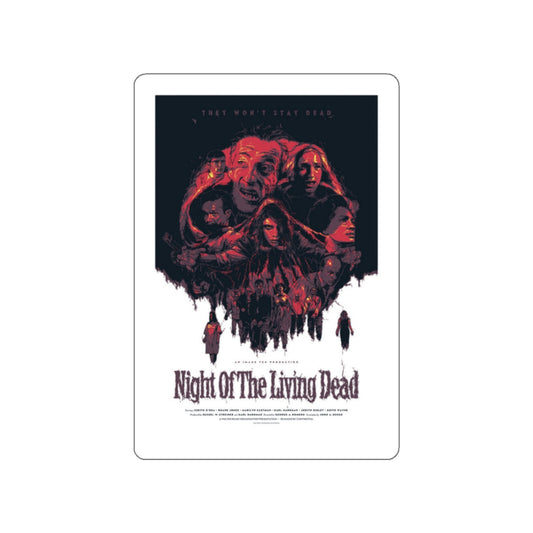 NIGHT OF THE LIVING DEAD (8) 1968 Movie Poster STICKER Vinyl Die-Cut Decal-White-The Sticker Space