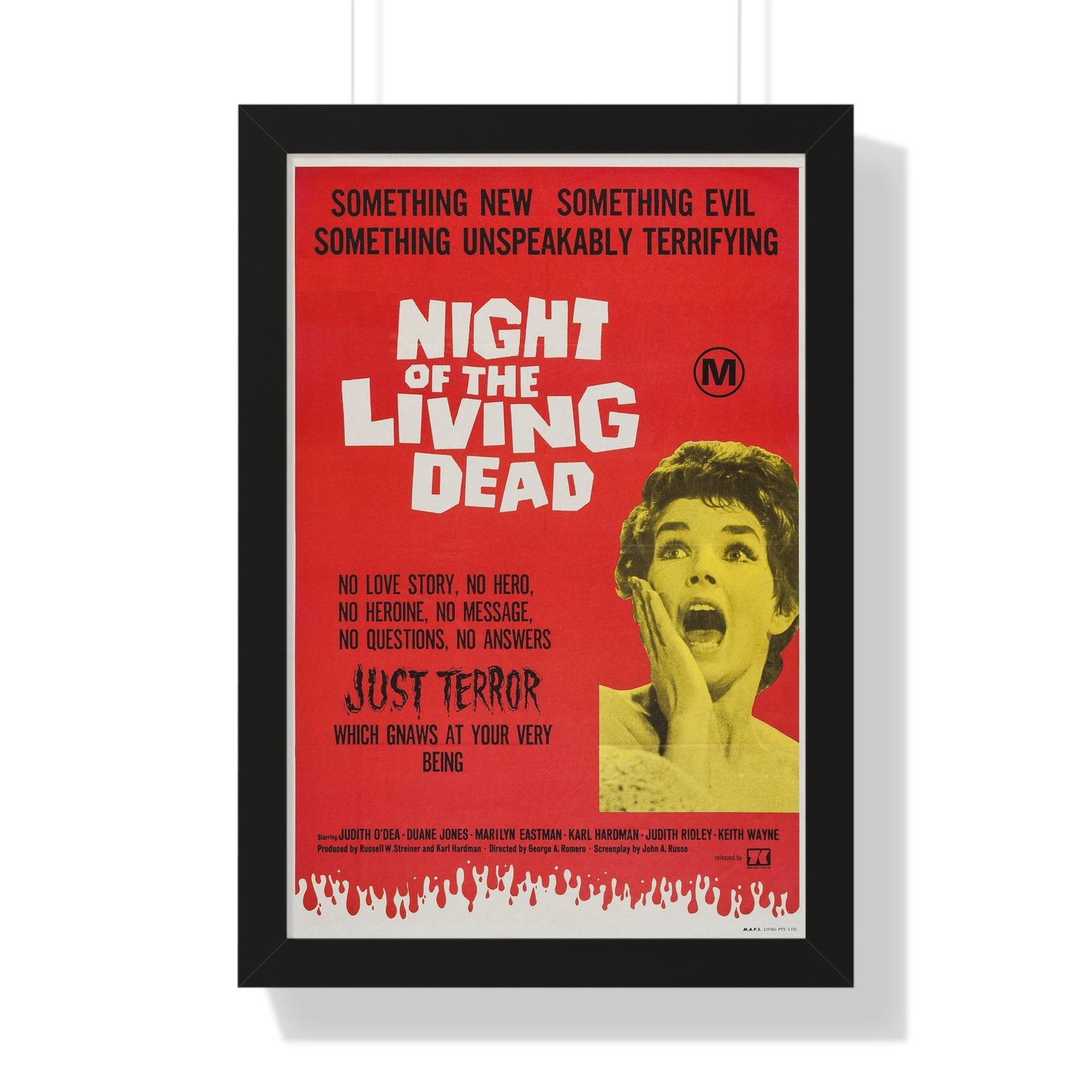 NIGHT OF THE LIVING DEAD (AUSTRALIA) 1968 - Framed Movie Poster-16″ x 24″-The Sticker Space