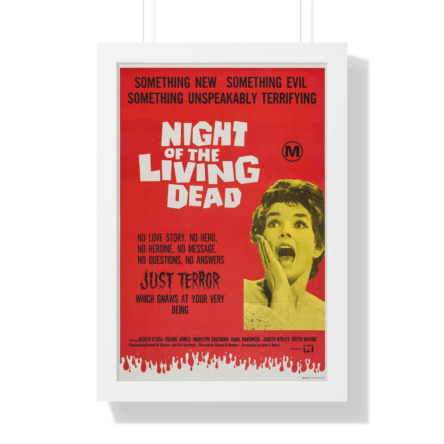 NIGHT OF THE LIVING DEAD (AUSTRALIA) 1968 - Framed Movie Poster-16″ x 24″-The Sticker Space