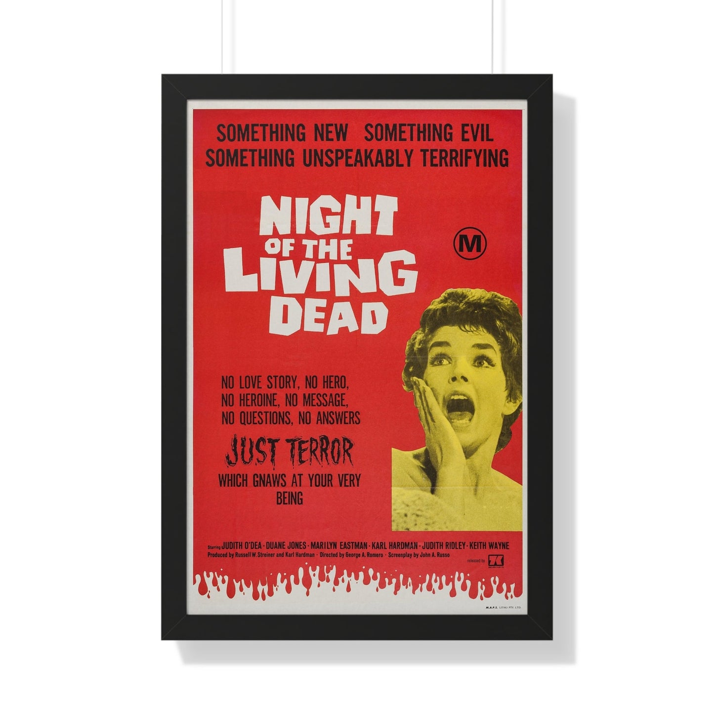 NIGHT OF THE LIVING DEAD (AUSTRALIA) 1968 - Framed Movie Poster-20" x 30"-The Sticker Space