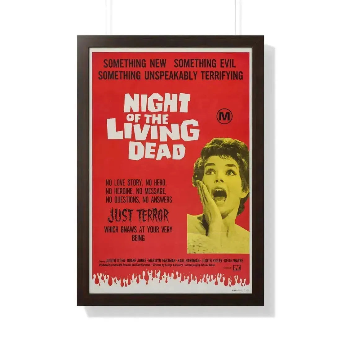 NIGHT OF THE LIVING DEAD (AUSTRALIA) 1968 - Framed Movie Poster 20" x 30" Walnut - The Sticker Space